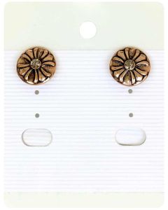 Twelve Petal Flower in Gold Color Earrings